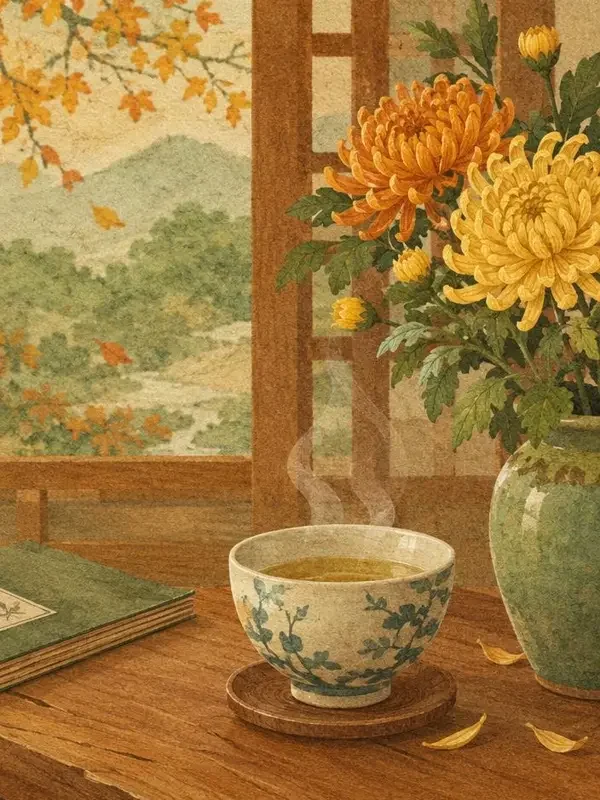 黄蜂短剧《半盏清茶半盏秋》封面插画