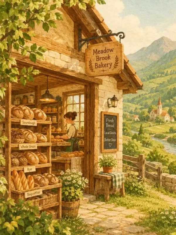 黄蜂短剧《山谷里的面包店》封面插画
