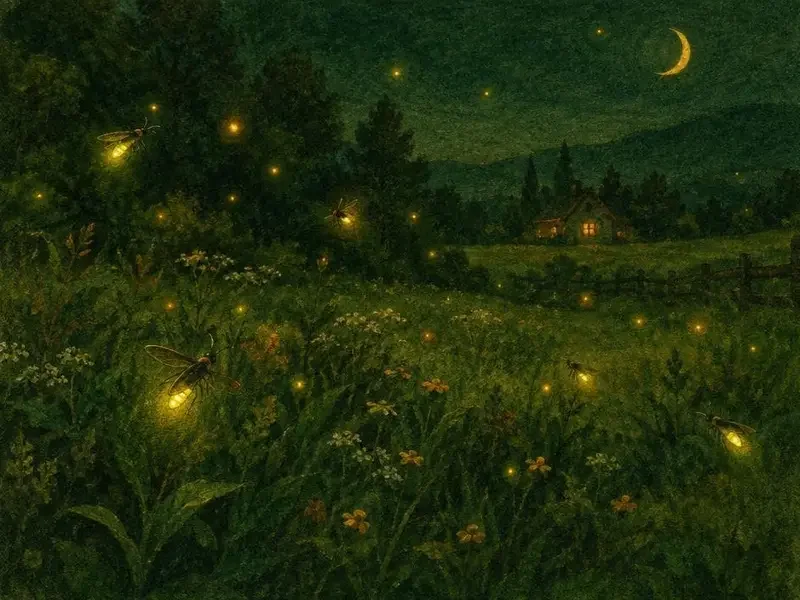 夏夜提灯的人,会记得每只萤火的名字 - 黄蜂短剧 春芽今日物语《夏夜提灯的人,会记得每只萤火的名字》配图